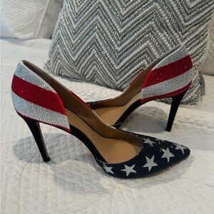 INC International Concepts Heels Flag American USA Rhinestone 7